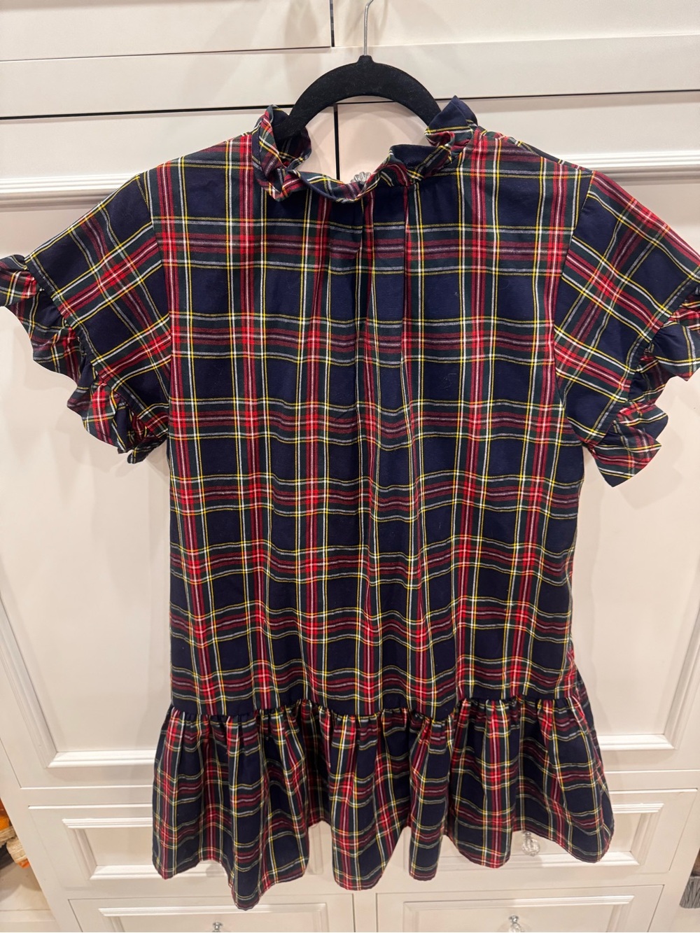 entro Navy Plaid Ruffle-Trim Top with Red & Green Tartan - Picture 4 of 4